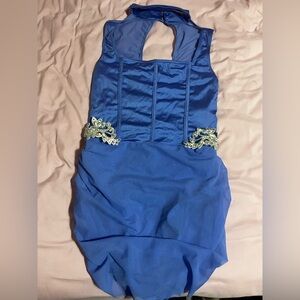 Elegant Blue Solo Costume with Embellishments